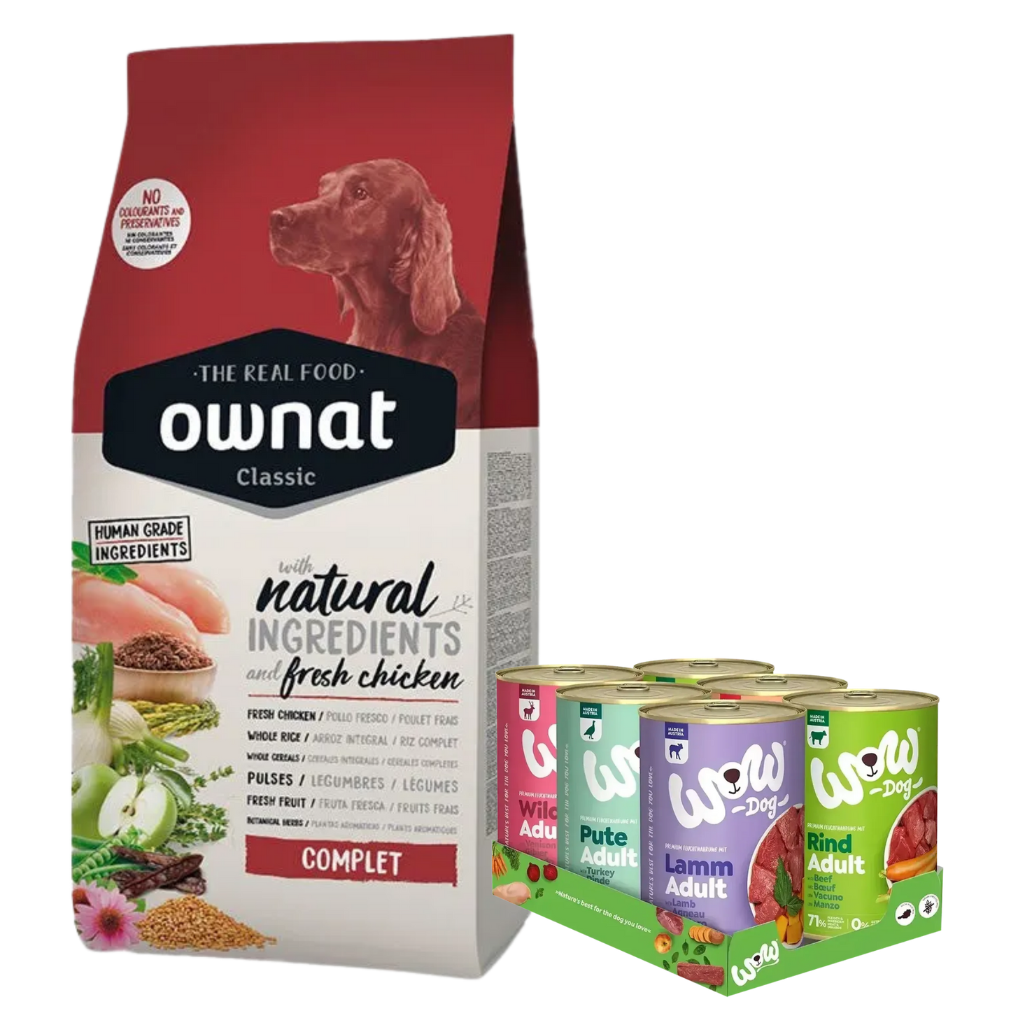 Malin bundle Ownat complet 12KG - 4.8KG de pâtée wow