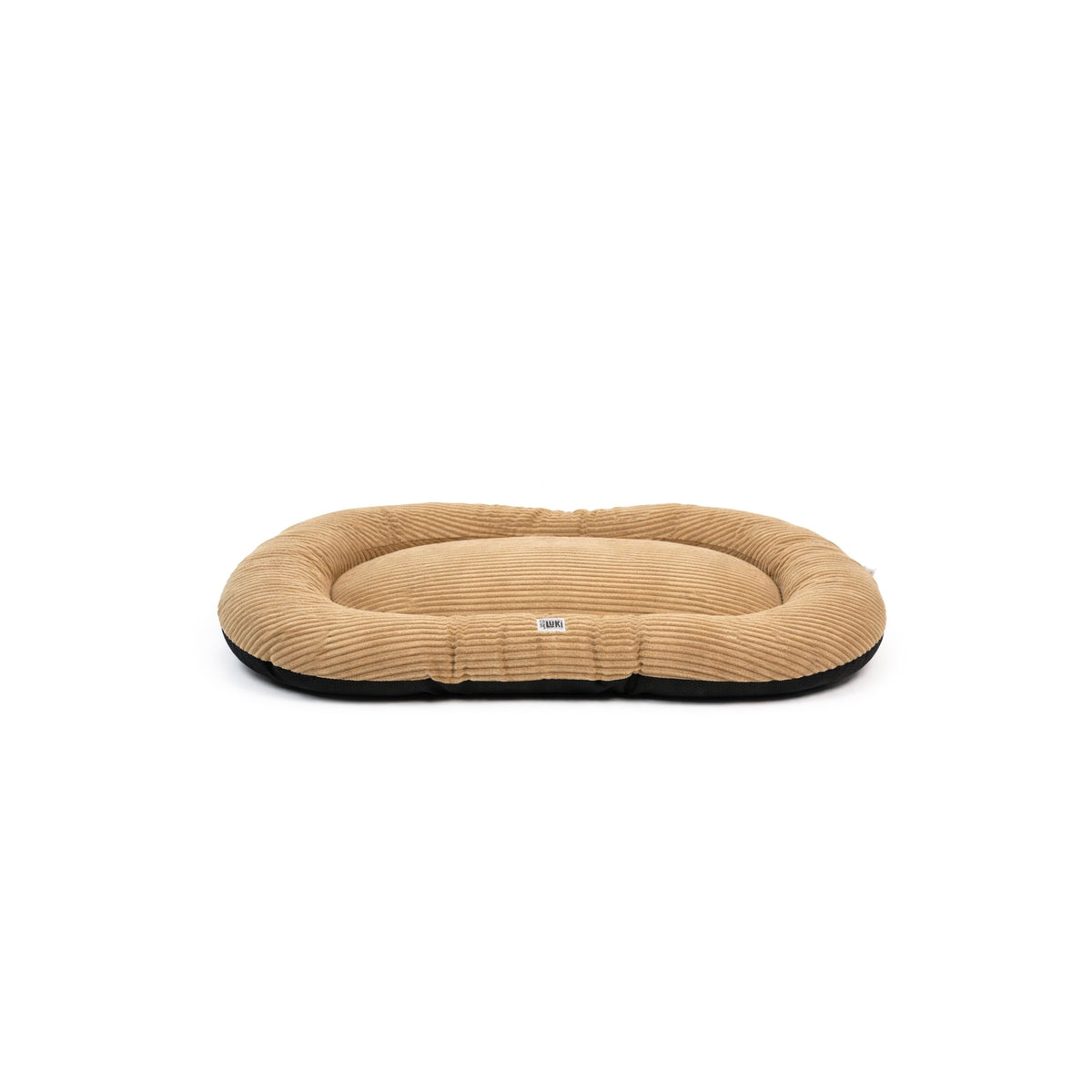 Coussin ovale Mon Ami Luki en velours côtelé sable, 95 x 60 x 8 cm