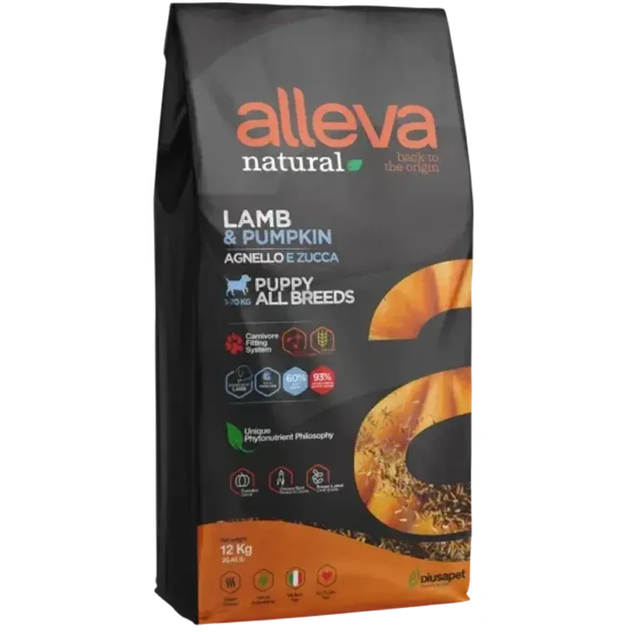 ALLEVA Natural Agneau & Potiron Chiot 12kg
