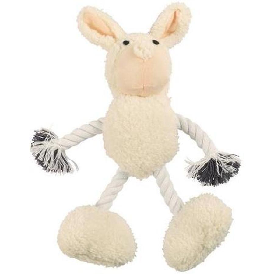 ZOOMALIN Jouet corde et peluche forme lapin 36cm