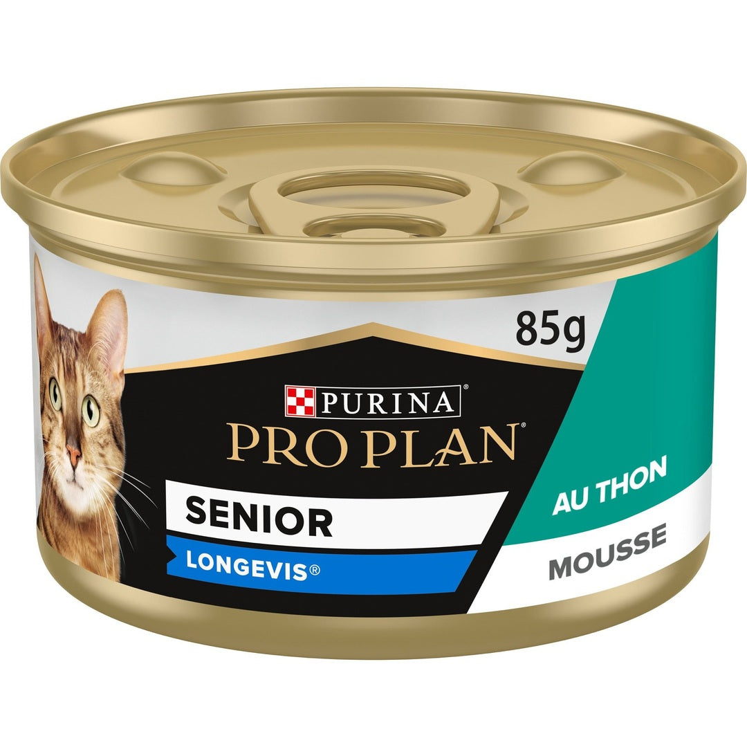 PURINA PRO PLAN Senior 7+ Longevis Mousse au Thon pour Chat Boîte 85g