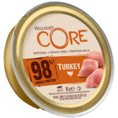 WELLNESS CORE 98% Meat Nourriture humide pour chat Dinde 85g