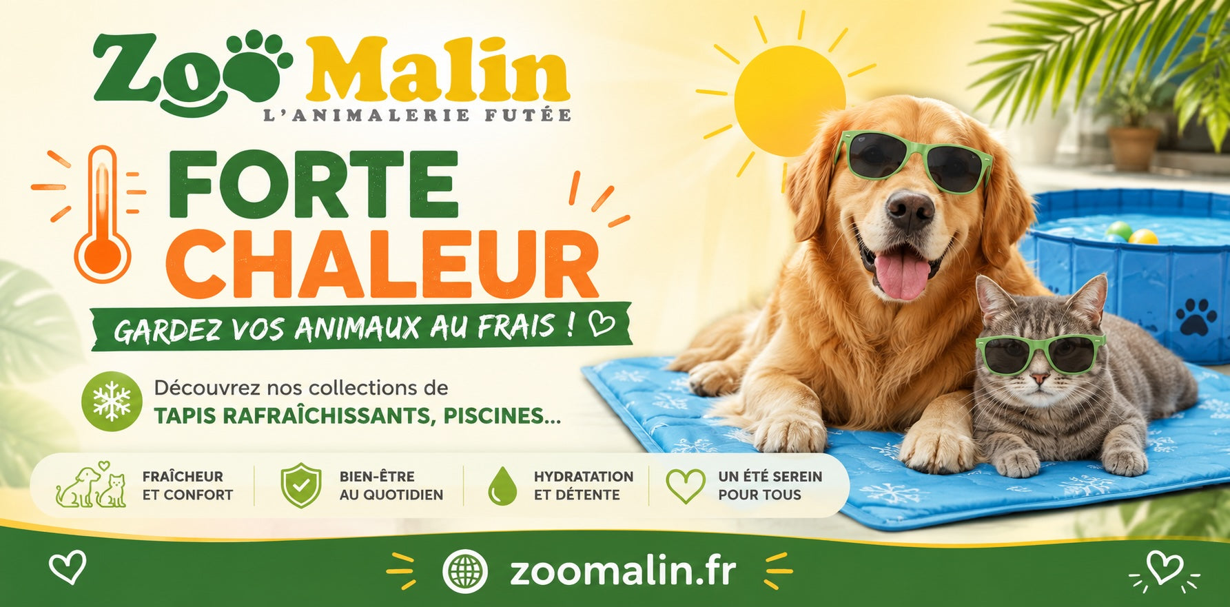Forte chaleur - gardez vos animaux au frais chez ZooMalin