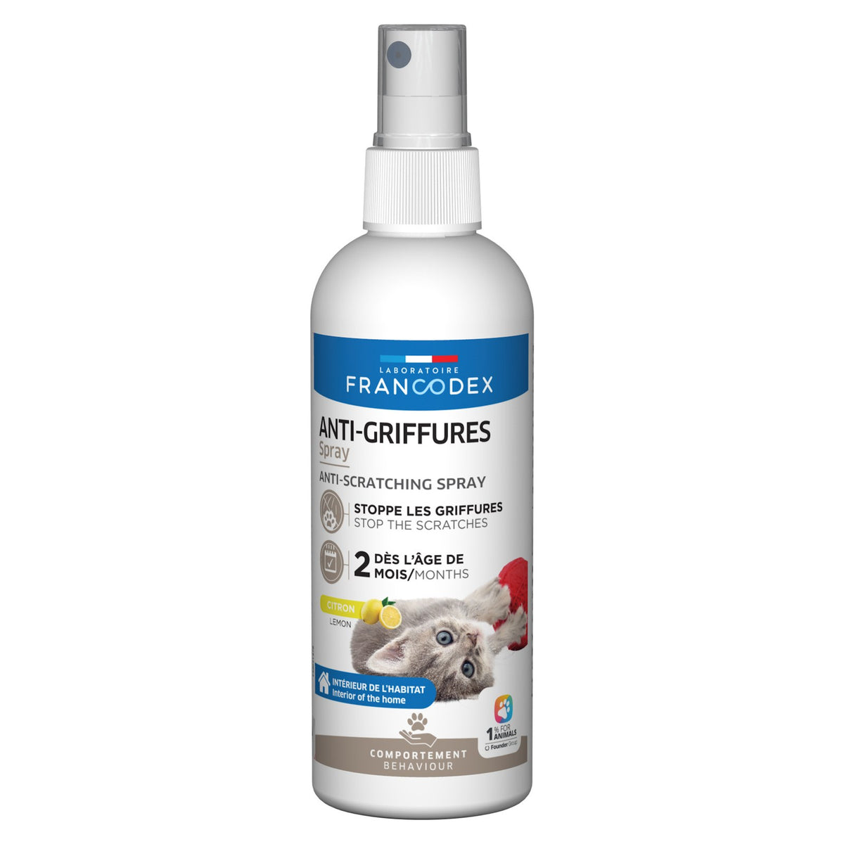 FRANCODEX Spray Anti-Griffures pour Chat et Chaton 200ml