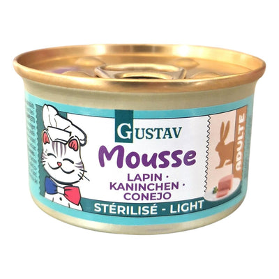 Boîte Gustav Mousse au lapin 85 g pour chat stérilisé