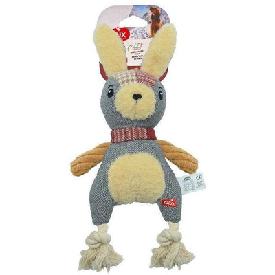 ZOOMALIN Jouet corde et peluche forme lapin 36cm