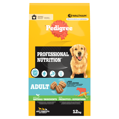 PEDIGREE Professional Nutrition Croquettes au Bœuf et aux Légumes pour Chien Adulte 12 kg