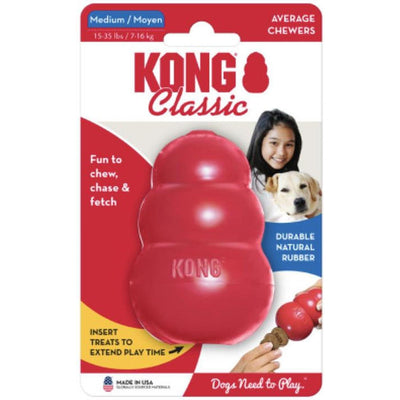 KONG Classic M Rouge Jouet Chien 7 à 16kg Caoutchouc Naturel Résistant