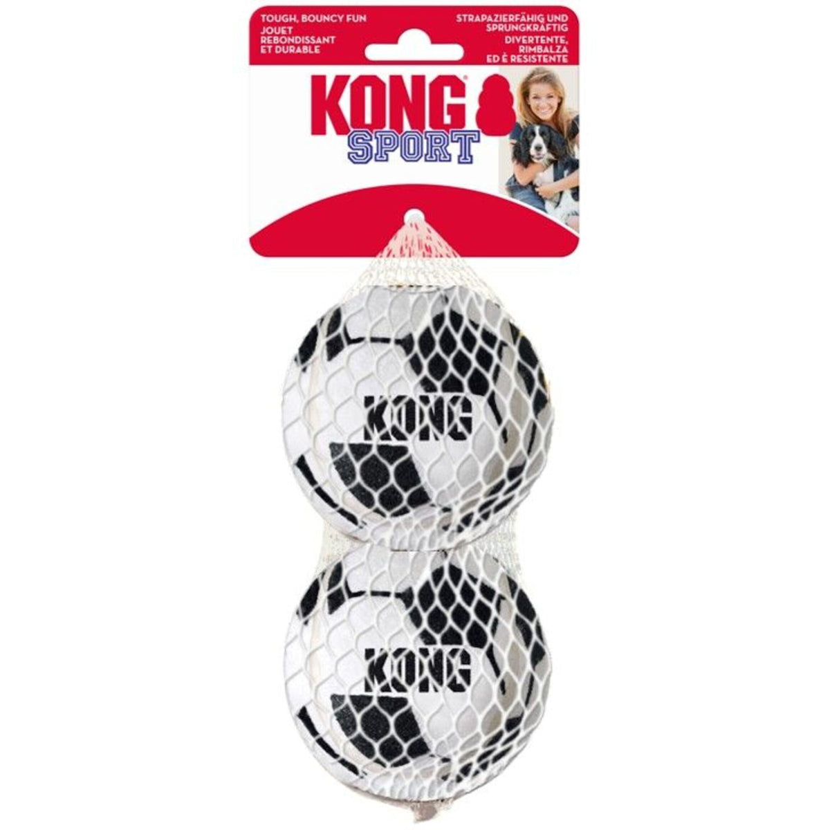 KONG Sport Balls Édition Limitée ballon de foot noir/blanc Large lot de 2