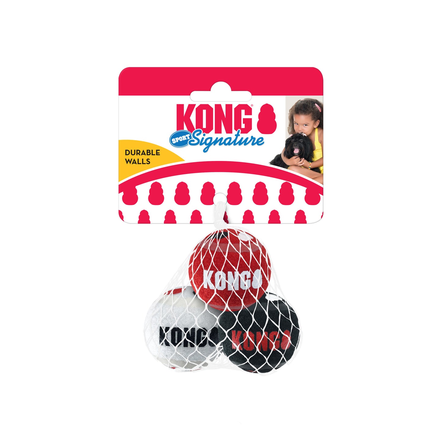KONG Signature Sport Balls Medium - lot de 3 balles pour chien