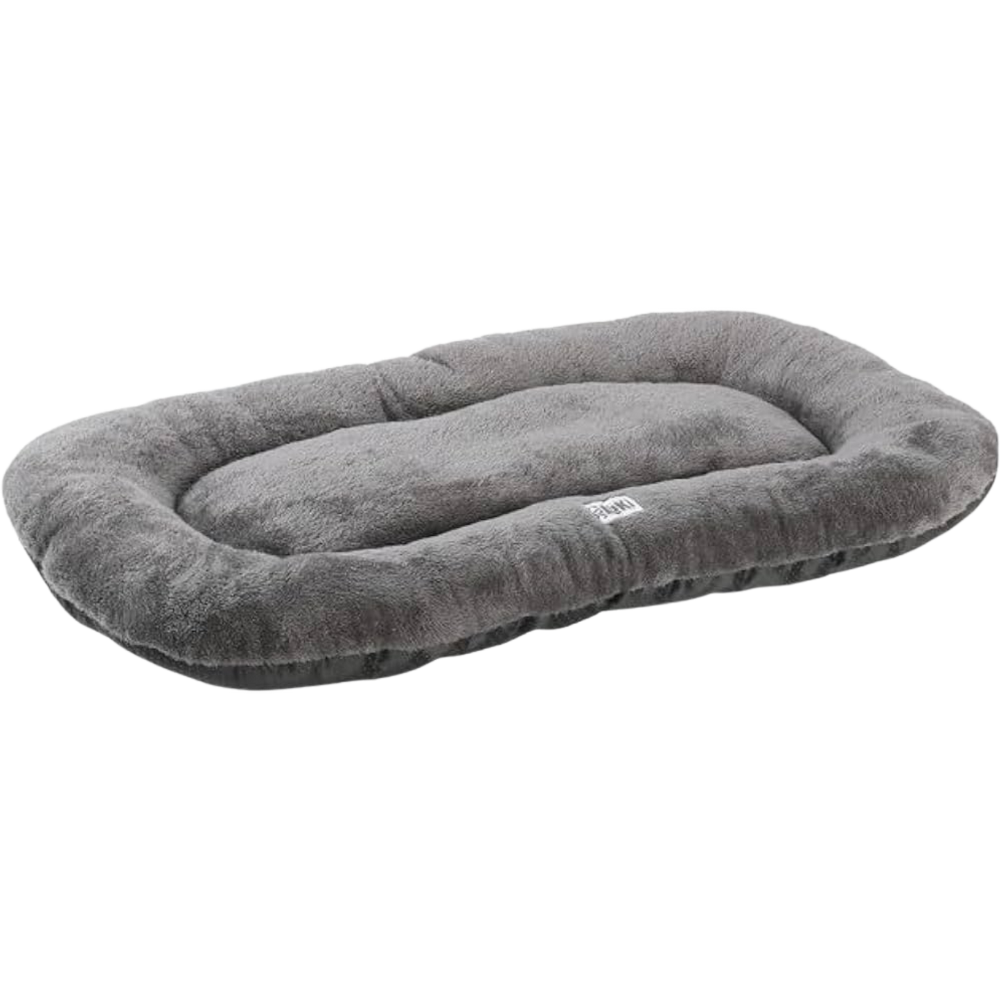 Coussin ovale antidérapant velours côtelé gris 80x60x6cm