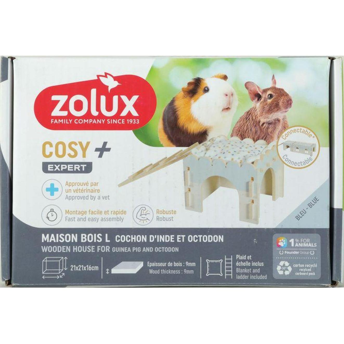 ZOLUX Maison en bois M Hamster Cosy+ Marron 15x17x14 cm