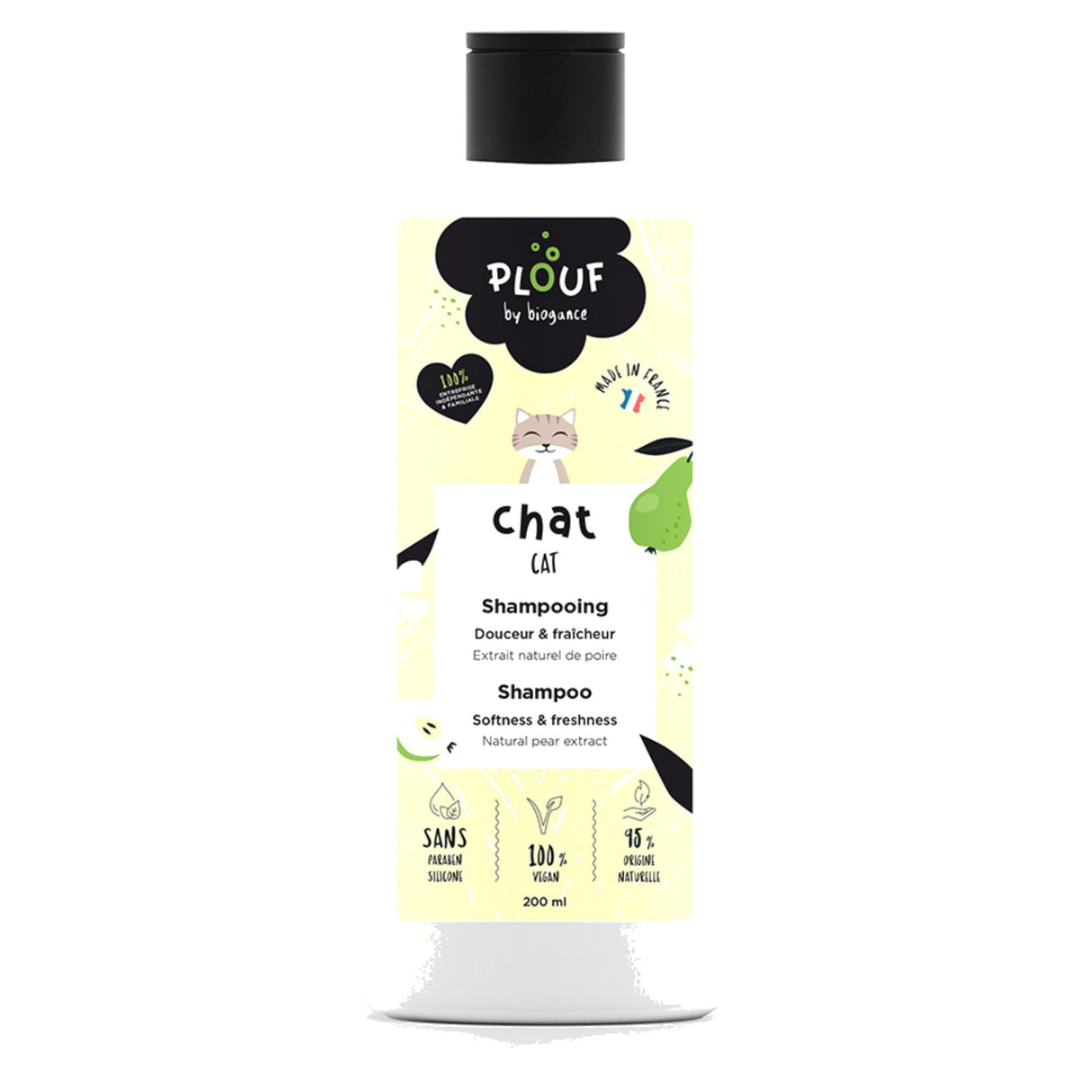PLOUF by Biogance Shampooing Douceur et Fraîcheur à la Poire pour Chat 200ml