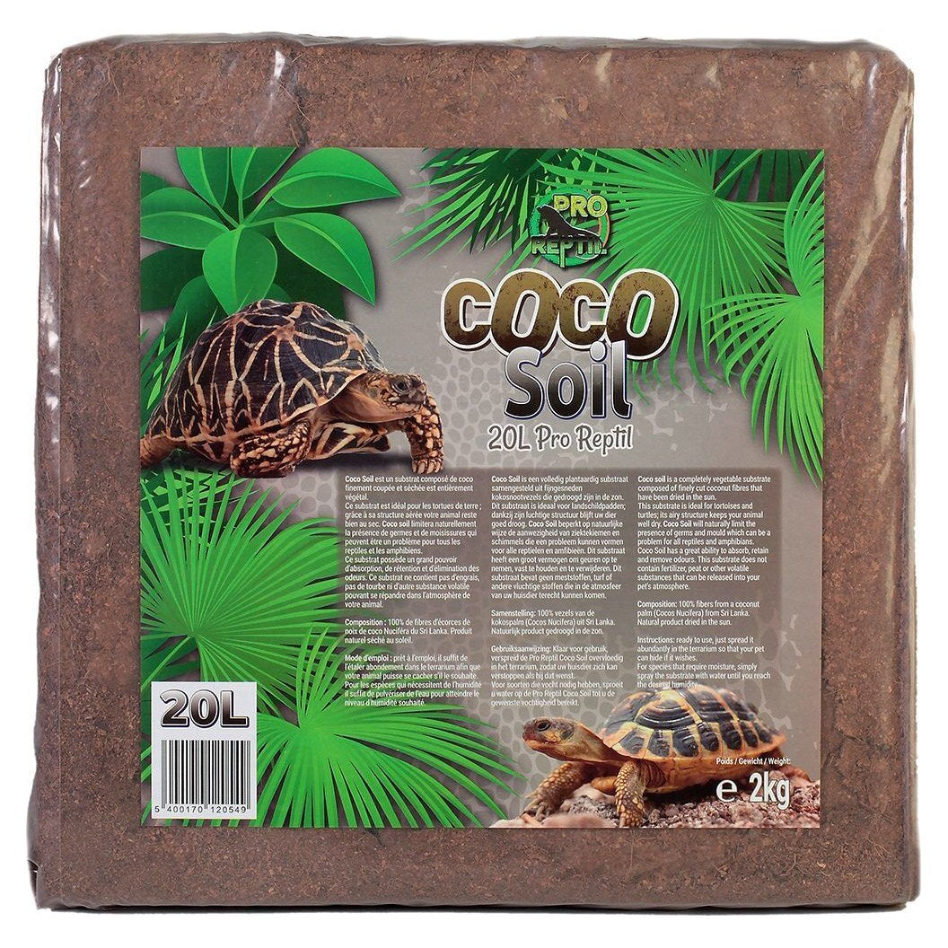 Bloc PRO REPTIL Coco Soil 20 L, étiquette