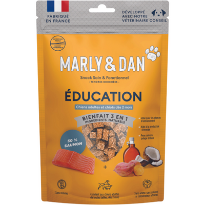 MARLY ET DAN Tendres Bouchées Training pour Chiens Adultes Saumon Sans Céréales 100g