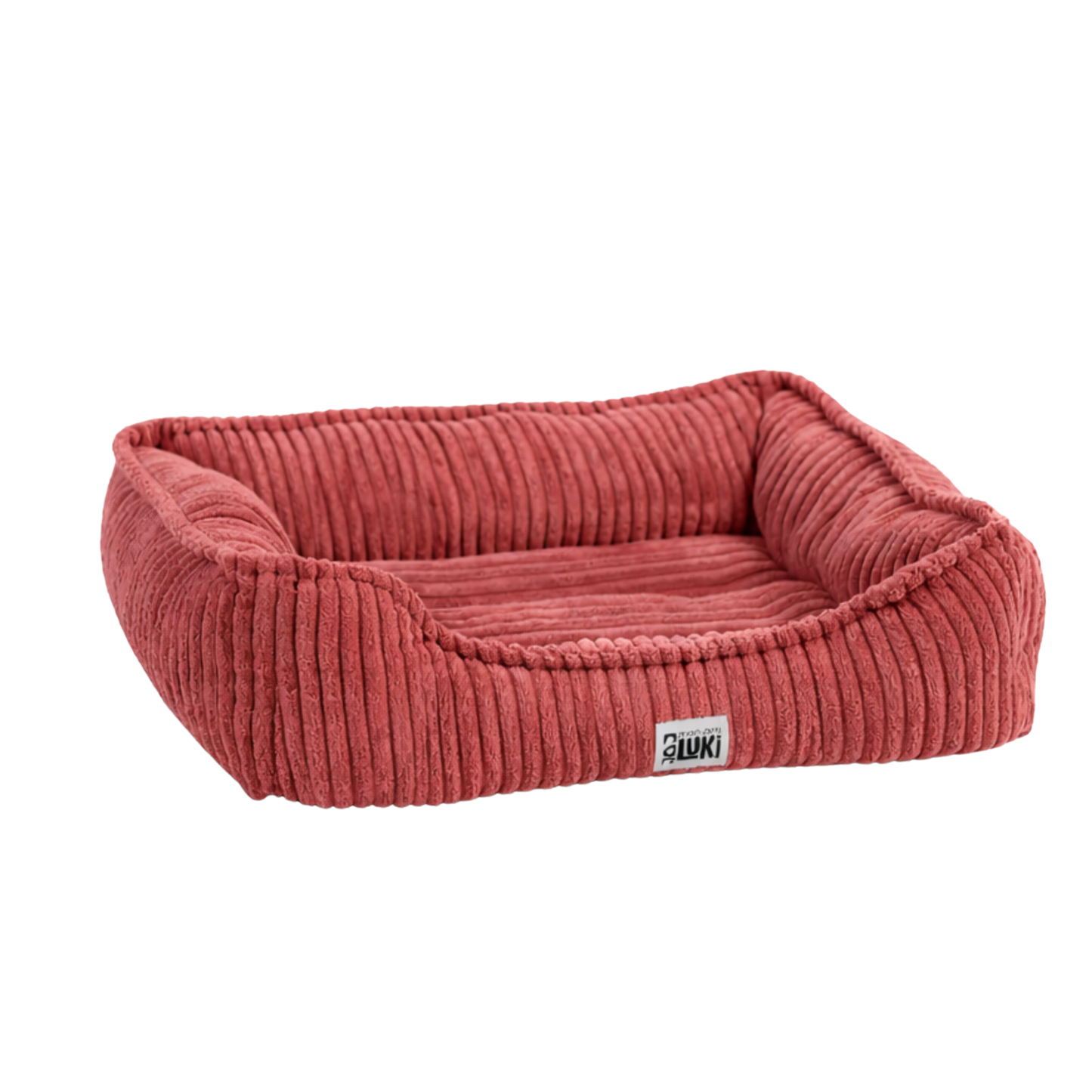 ZOOMALIN Panier rectangulaire antidérapant velours côtelé vieux rose 50x40x16cm