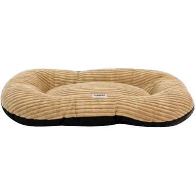 Coussin ovale antiderapant velours cotele vieux rose 110x70x80cm