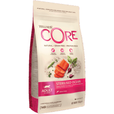 WELLNESS CORE Chat Stérilisé Croquettes Saumon 300g