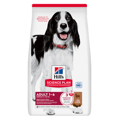 HILL'S Science Plan Adult Medium Croquettes pour chien adulte moyenne race à l'agneau et riz 12 kg