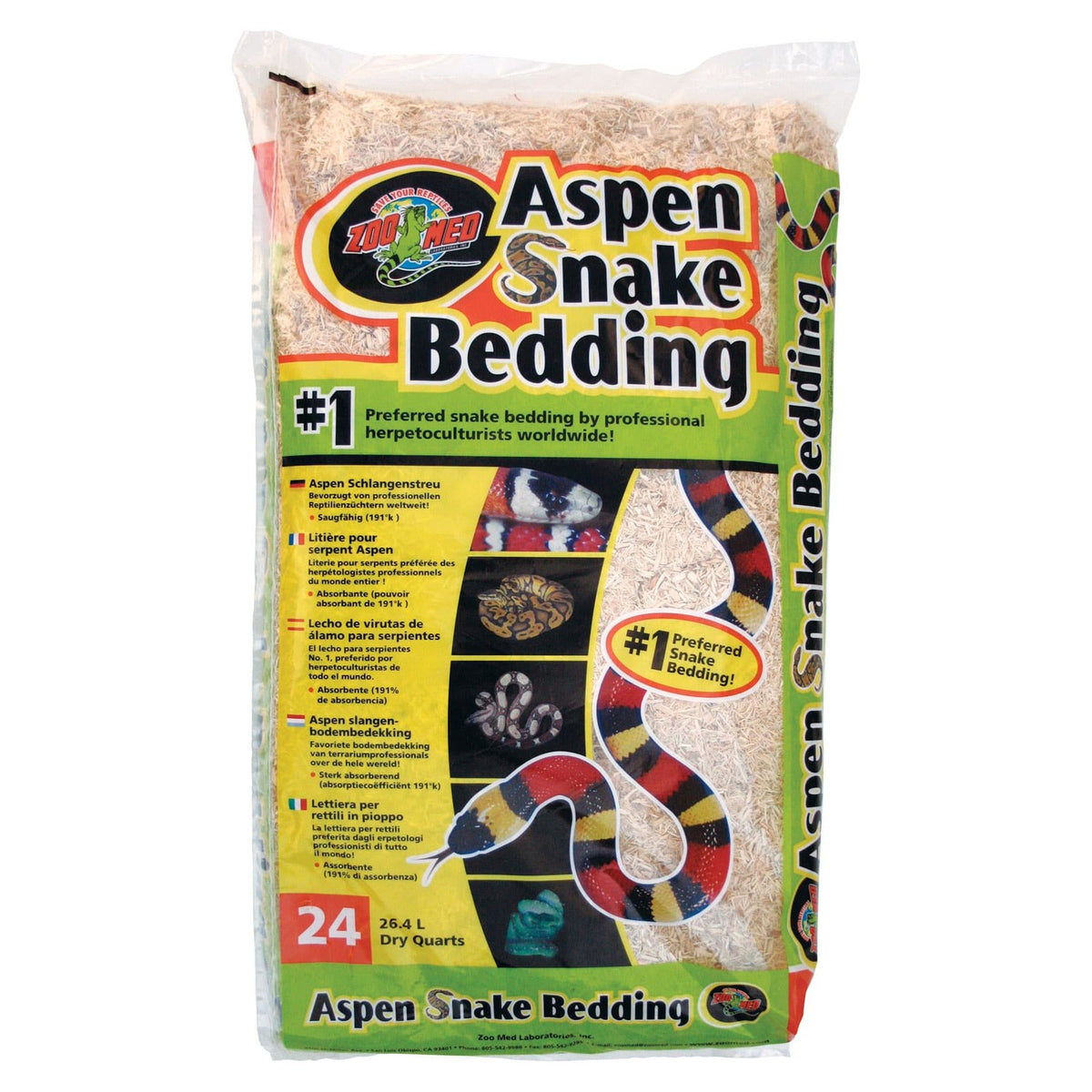 ZOO MED Aspen Snake Bedding Litière pour Serpent 26,4L