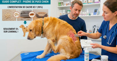 Piqûre de puce sur chien