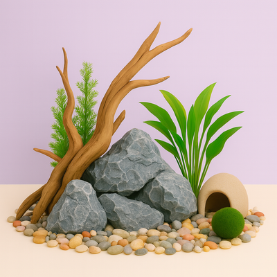 Décorations d’aquarium & substrats naturels pour poissons