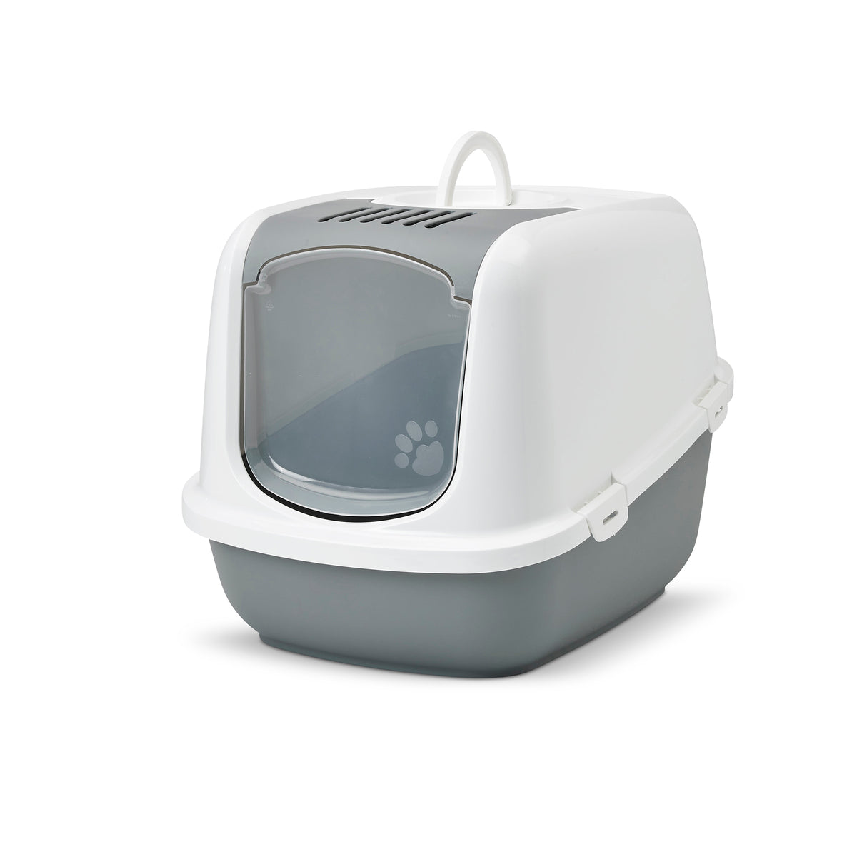 SAVIC Nestor Jumbo Maison de Toilette pour Chat Blanc et Gris 66,5x48,5x46,5cm