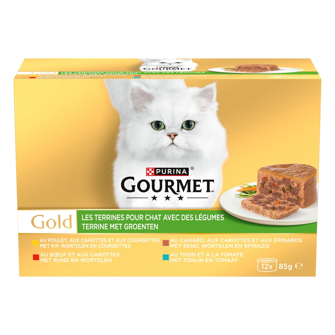 GOURMET Gold Les Terrines avec des Légumes pour Chat Adulte 12 x 85 g