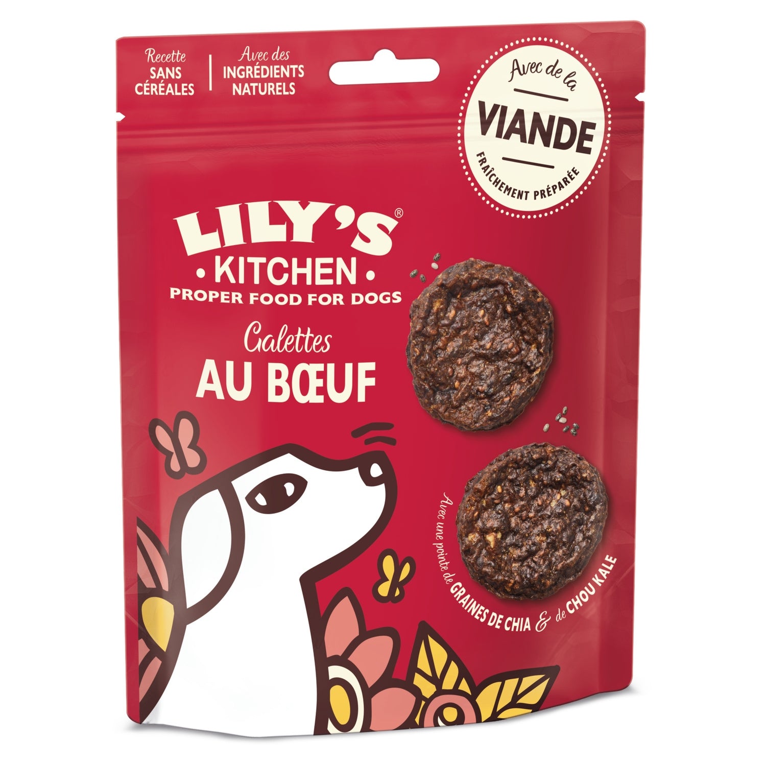 LILY'S KITCHEN Galettes au Bœuf Mini Burgers Friandises pour Chien Adulte Sans Céréales 70g