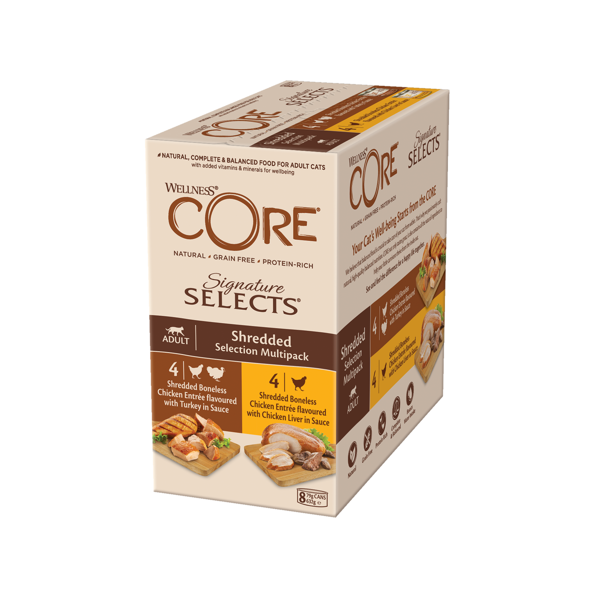 WELLNESS CORE Signature Selects Sélection Effilochés Multipack Chat 8x79g