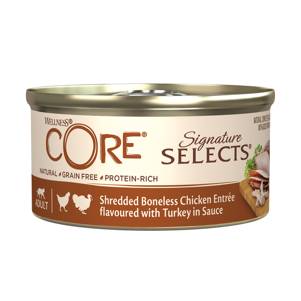 WELLNESS CORE Signature Selects Nourriture humide pour chat Poulet Dinde 79g