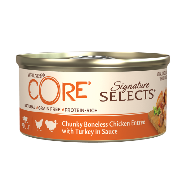 WELLNESS CORE Signature Selects Chat Morceaux Poulet et Dinde en Sauce 79g
