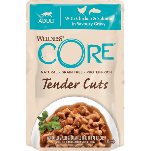 WELLNESS CORE Chat Tender Cuts Poulet Saumon 85g