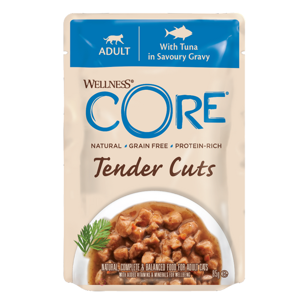 WELLNESS CORE Tender Cuts Chat Thon en Sauce 85g