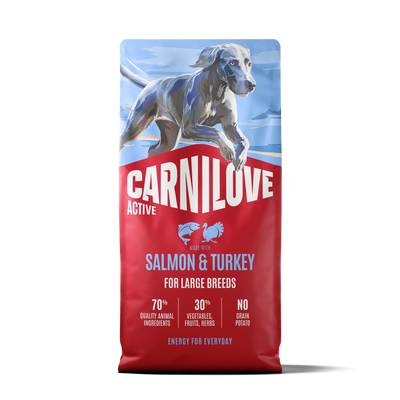 Carnilove Active croquettes pour chien adulte de grande race saumon et dinde