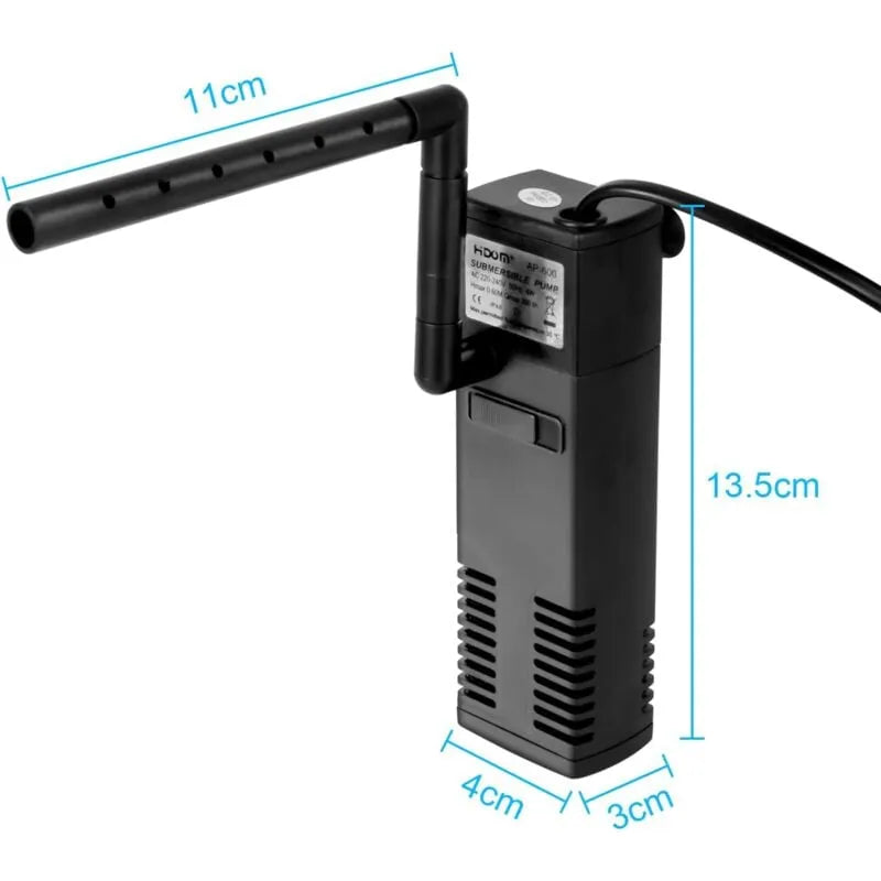 LAROY Filtre Interne avec Éponges pour Aquarium jusqu'à 100L