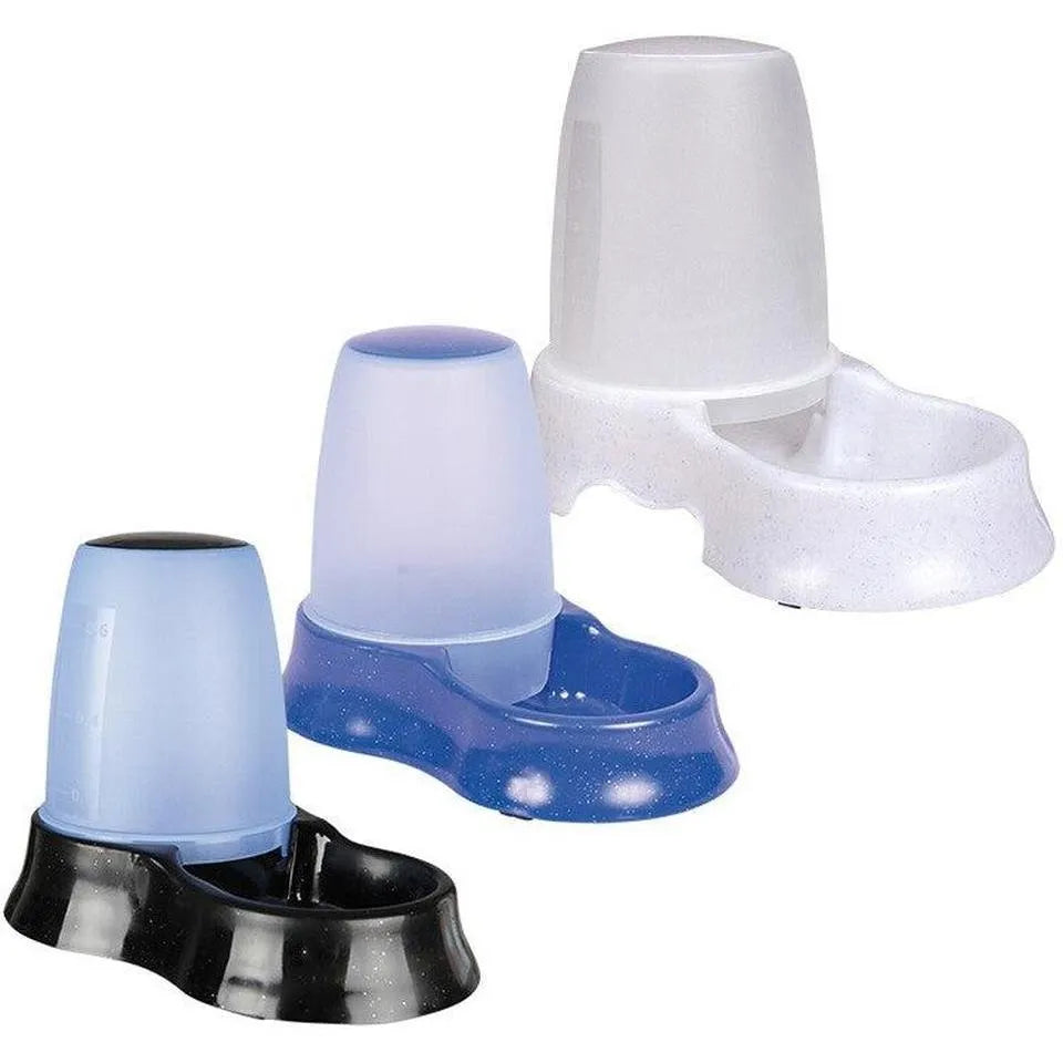 TRIXIE Distributeur d'eau et nourriture en plastique 0,6L 21x15x12cm Coloris divers