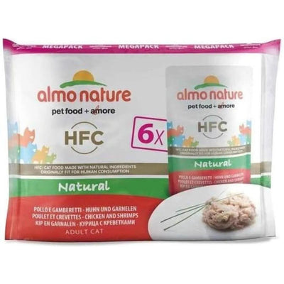 ALMO NATURE HFC Megapack Poulet et Crevettes 6x55g