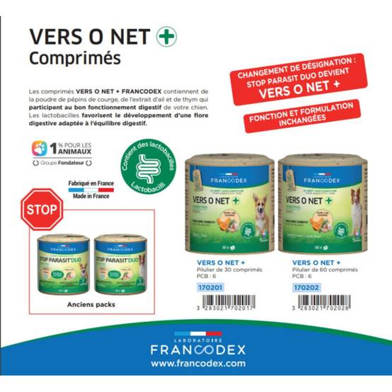 ZOOMALIN Vers O Net 30 Comprimés pour Chiot et Chien