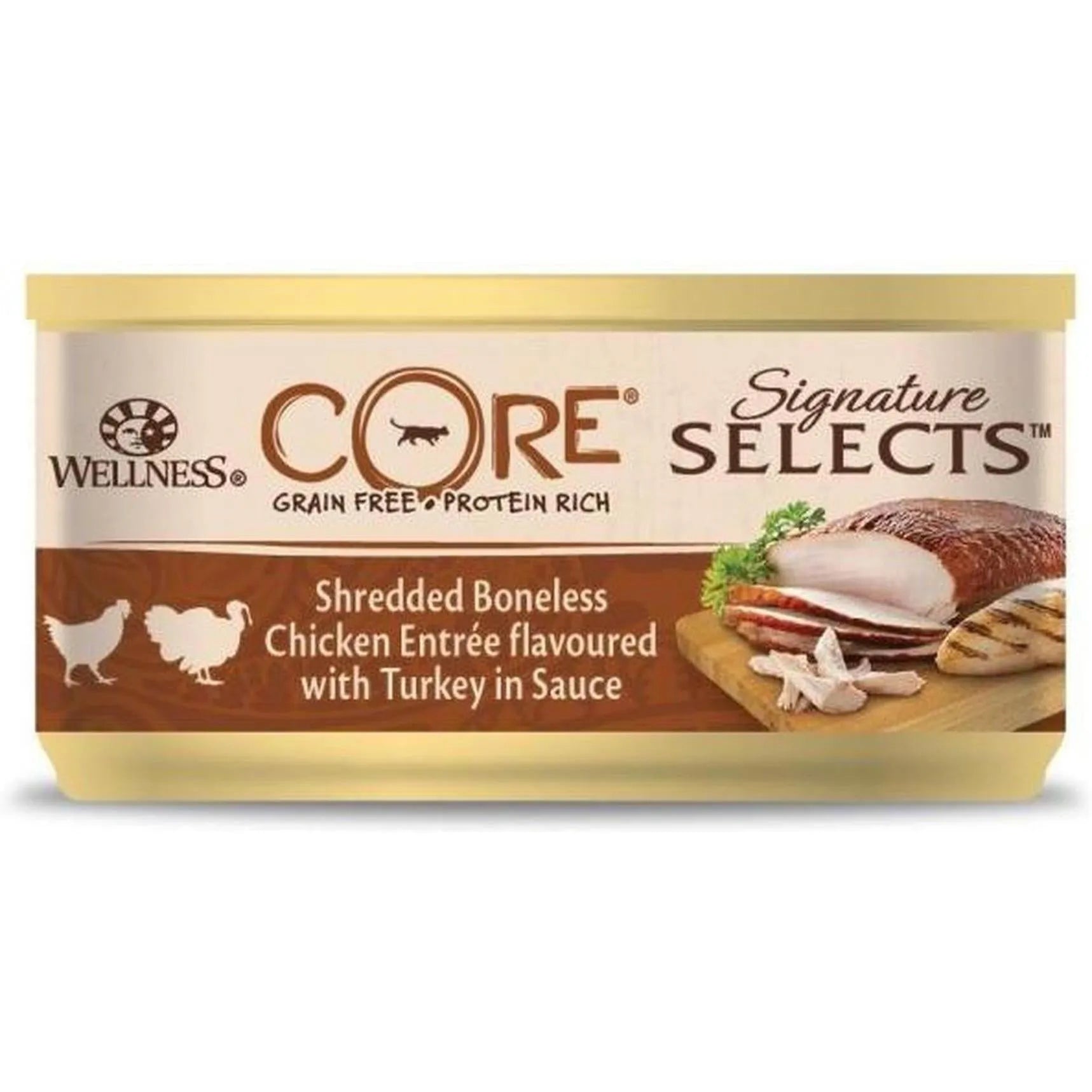 WELLNESS CORE Signature Selects Nourriture humide pour chat Poulet et Dinde 79g