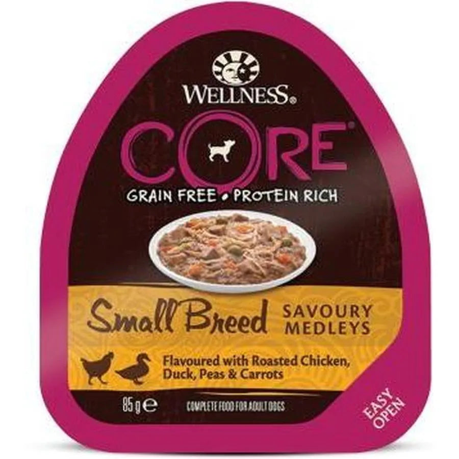 WELLNESS CORE Chien Savoury Medley Nourriture humide Canard Poulet Légumes 6x85g