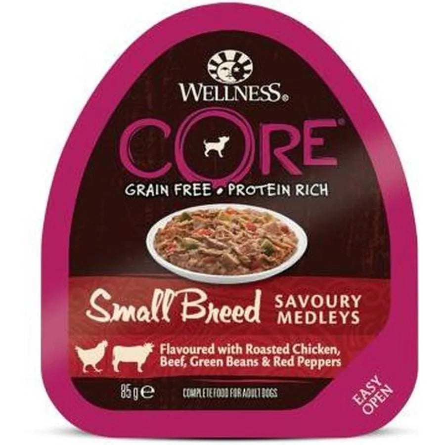 WELLNESS CORE Chien Savoury Medley Nourriture humide Poulet Boeuf Légumes 6x85g