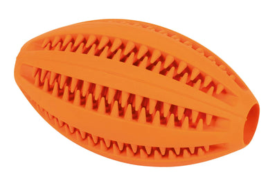 Jouet Caoutchouc Balle Rugby Pique Orange pour Chien