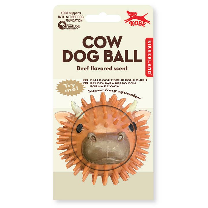KIKKERLAND Piggy Dog Ball Balle pour Chien Parfumée Bacon Squeak Long 9cm