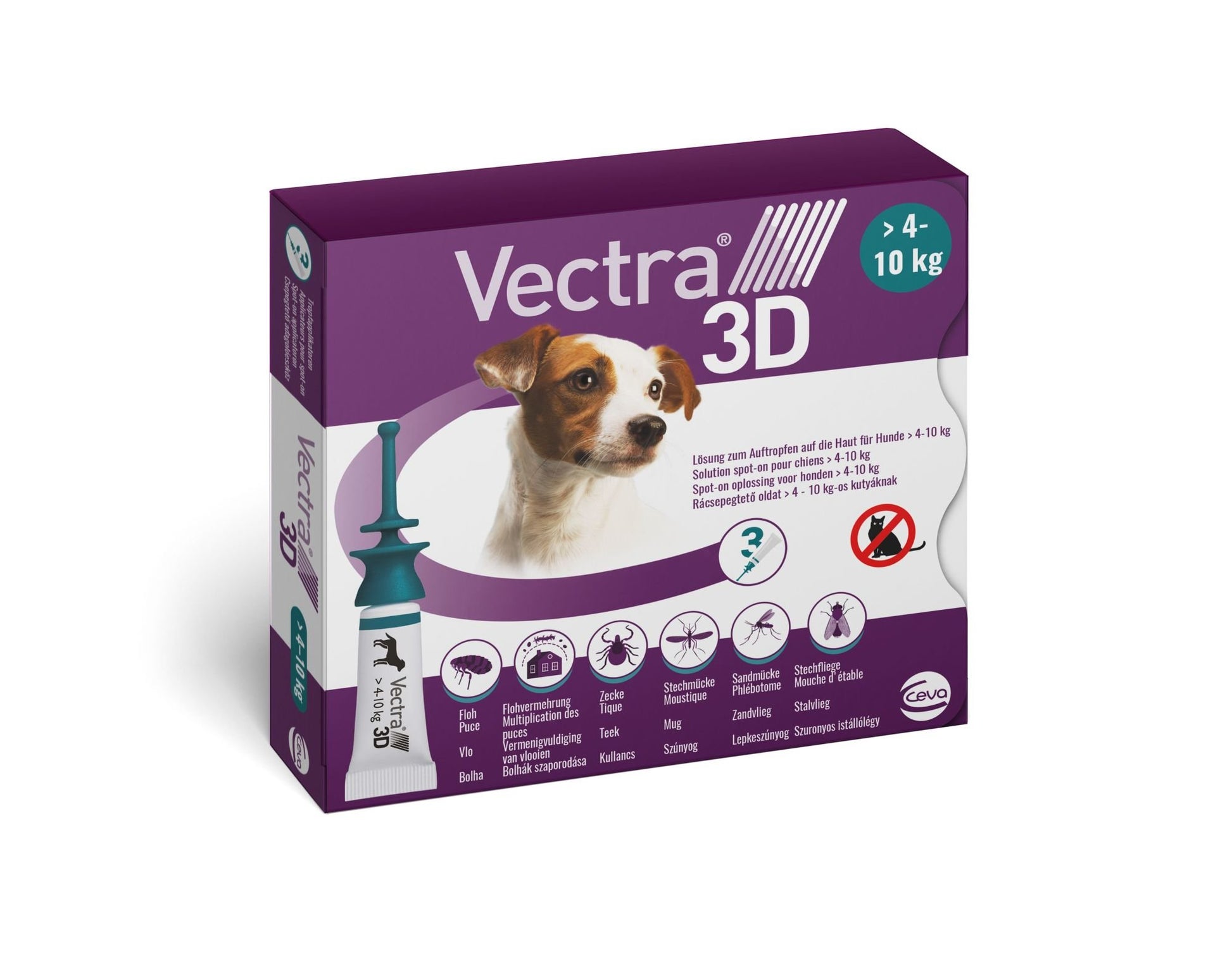 VECTRA Pipettes antiparasitaires vétérinaires pour chiens 4-10 kg 3 pipettes