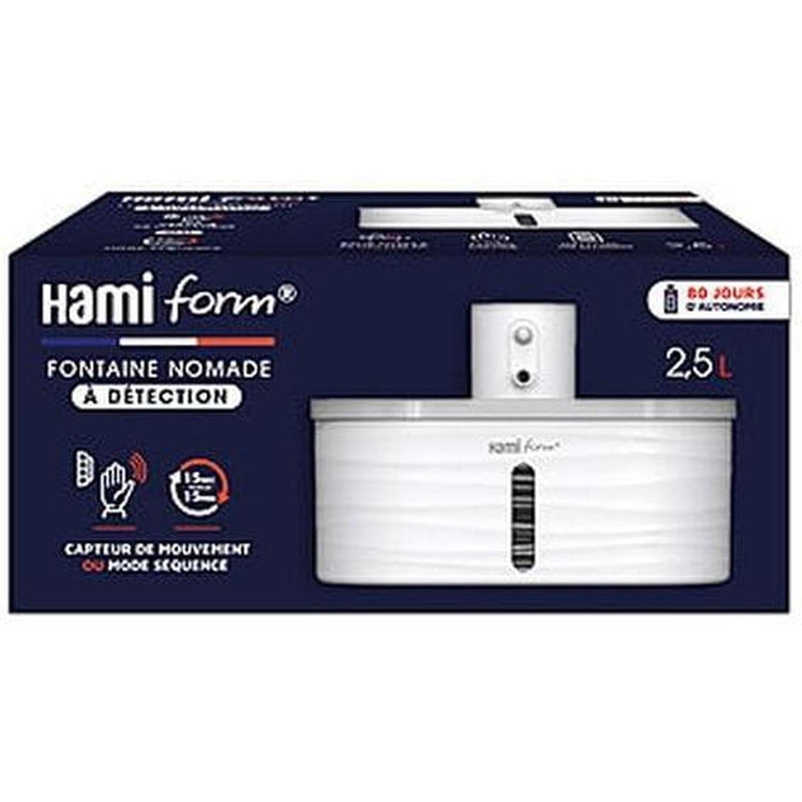 HAMIFORM Fontaine Nomade 2,5L Fontaine à Eau Automatique Chats et Petits Chiens Batterie 80 jours