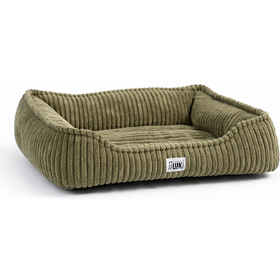MON AMI LUKI Panier rectangulaire antiderapant velours cotelé kaki 80x60x25cm