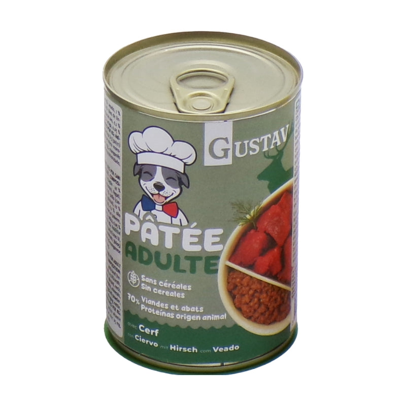GUSTAV Pâtée chien adulte au gibier 400 g