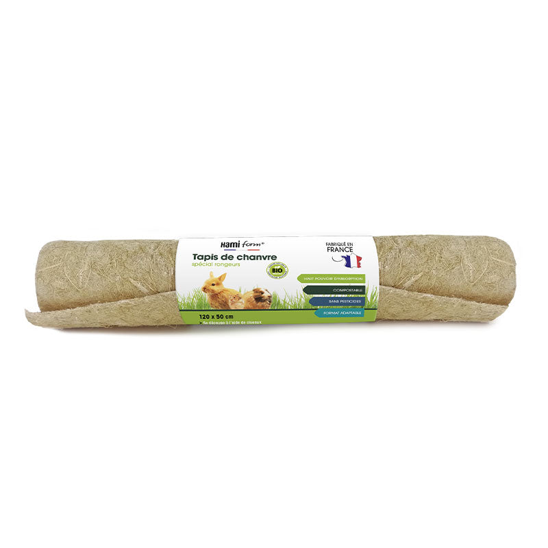 HAMIFORM Tapis de Chanvre Bio pour Rongeurs 120x50cm