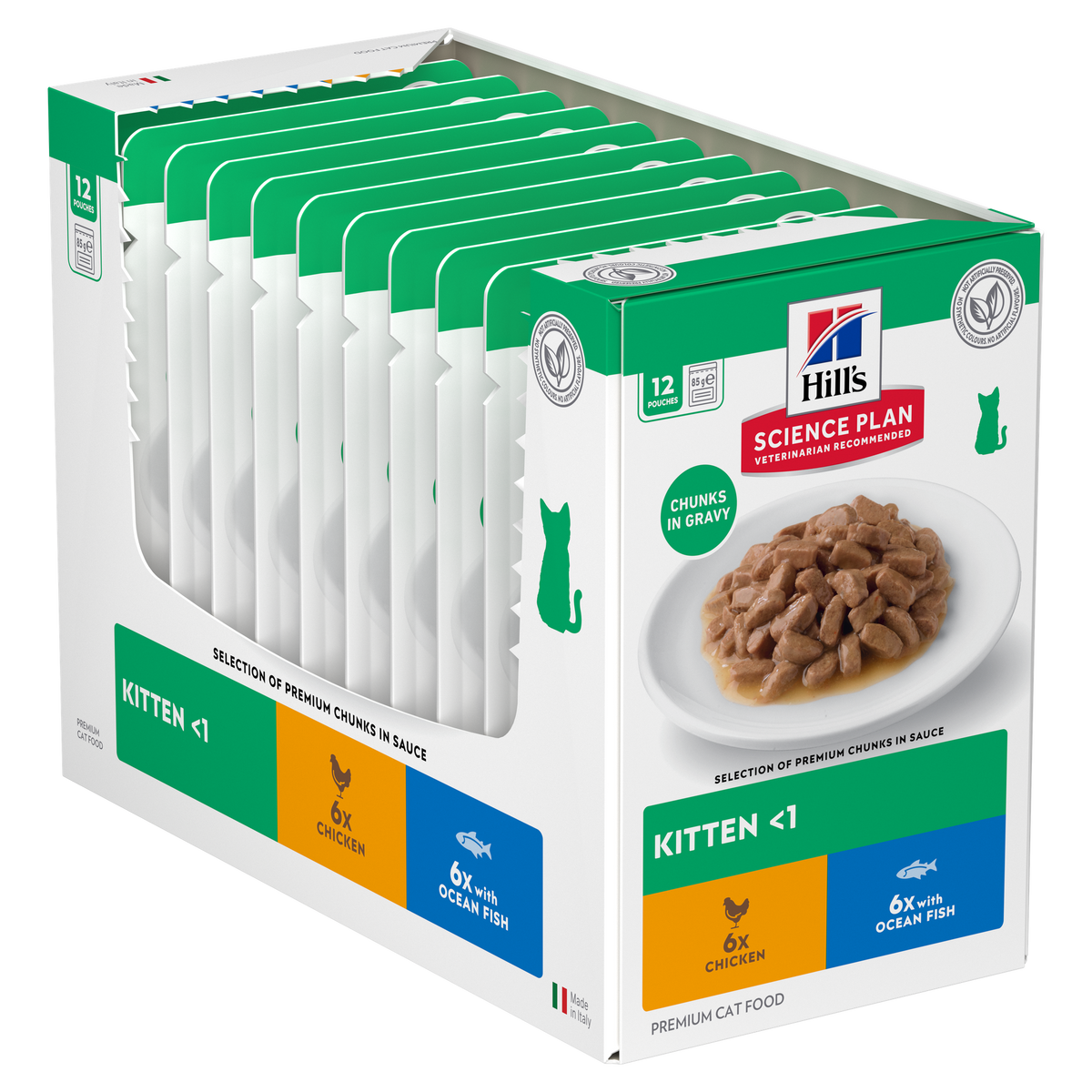 HILL'S Science Plan Kitten Sachets repas pour chaton au poulet et au poisson 12 x 85 g